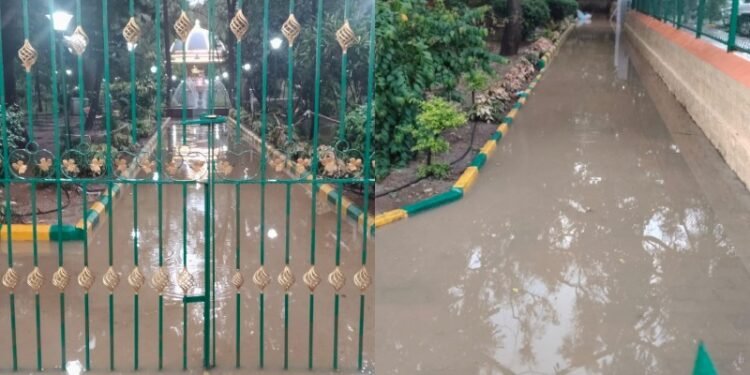 ತಡರಾತ್ರಿ ಸುರಿದ ಮಳೆಗೆ ಕೋಲಾರದ ಸರ್ವಜ್ಞ ಪಾರ್ಕ್ ಸಂಪೂರ್ಣ ಜಲಾವೃತ