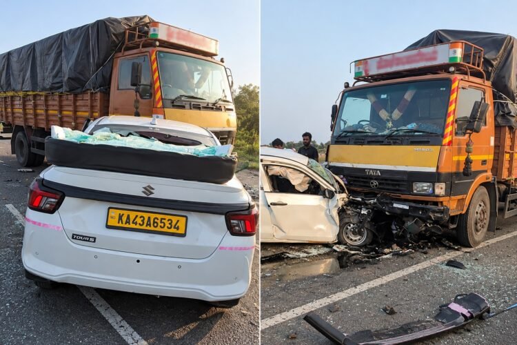 ಕಾರು, ಕ್ಯಾಂಟರ್‌ ನಡುವೆ ಭೀಕರ ಅಪಘಾತ – ನಾಲ್ವರು ಸಾವು
